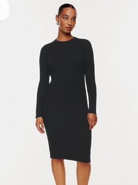 Aritzia Dumas Dress Size XS NWT Black Long Sleeve Black Knit Dress
